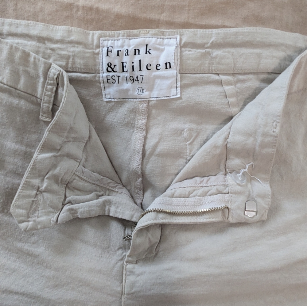 Frank & Eileen Cement Wexford Wide leg Linen Pants - Picture 3 of 10